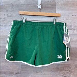 NWT Adidas Notre Dame Fighting Irish Woven Running Shorts - Kelly Green - XL